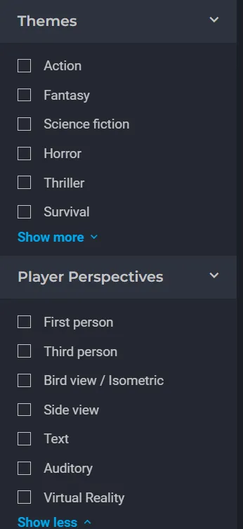 main menu options 2