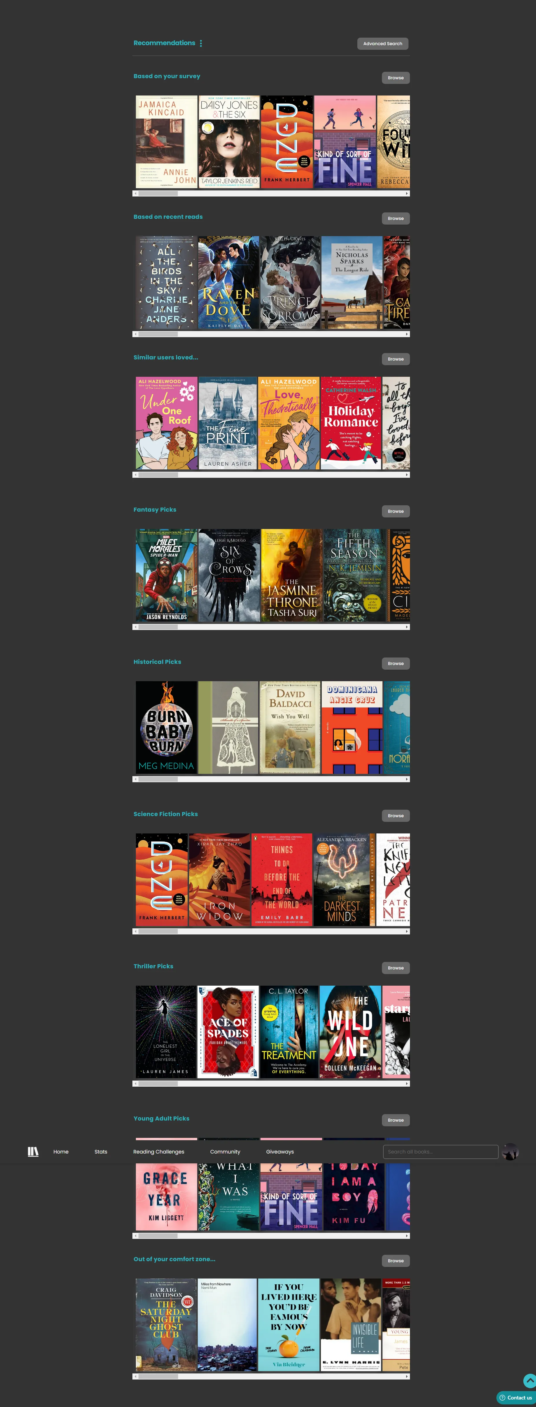 recommendations from storygraph